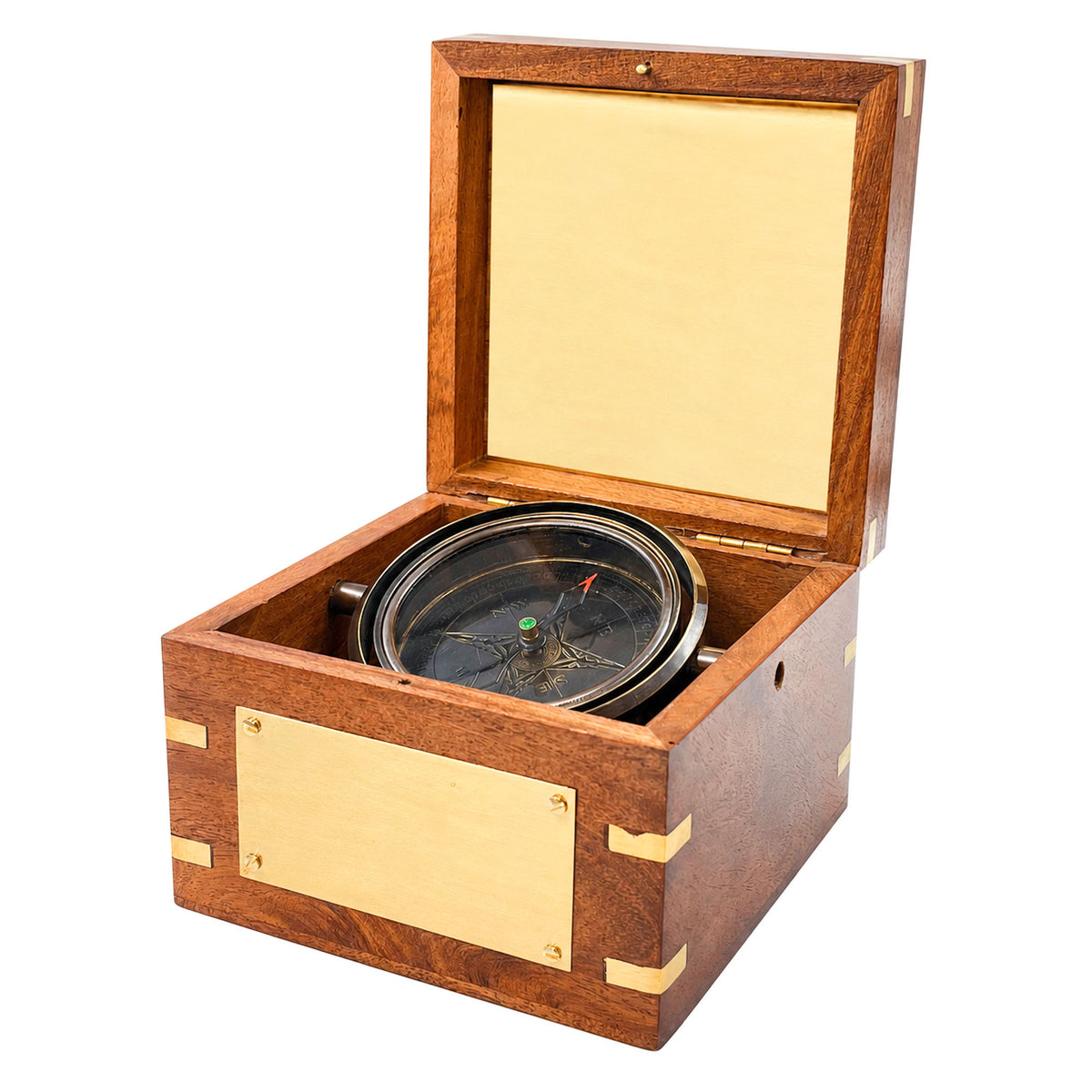 Personalised Royal Gimbal Compass with Brass Plaque