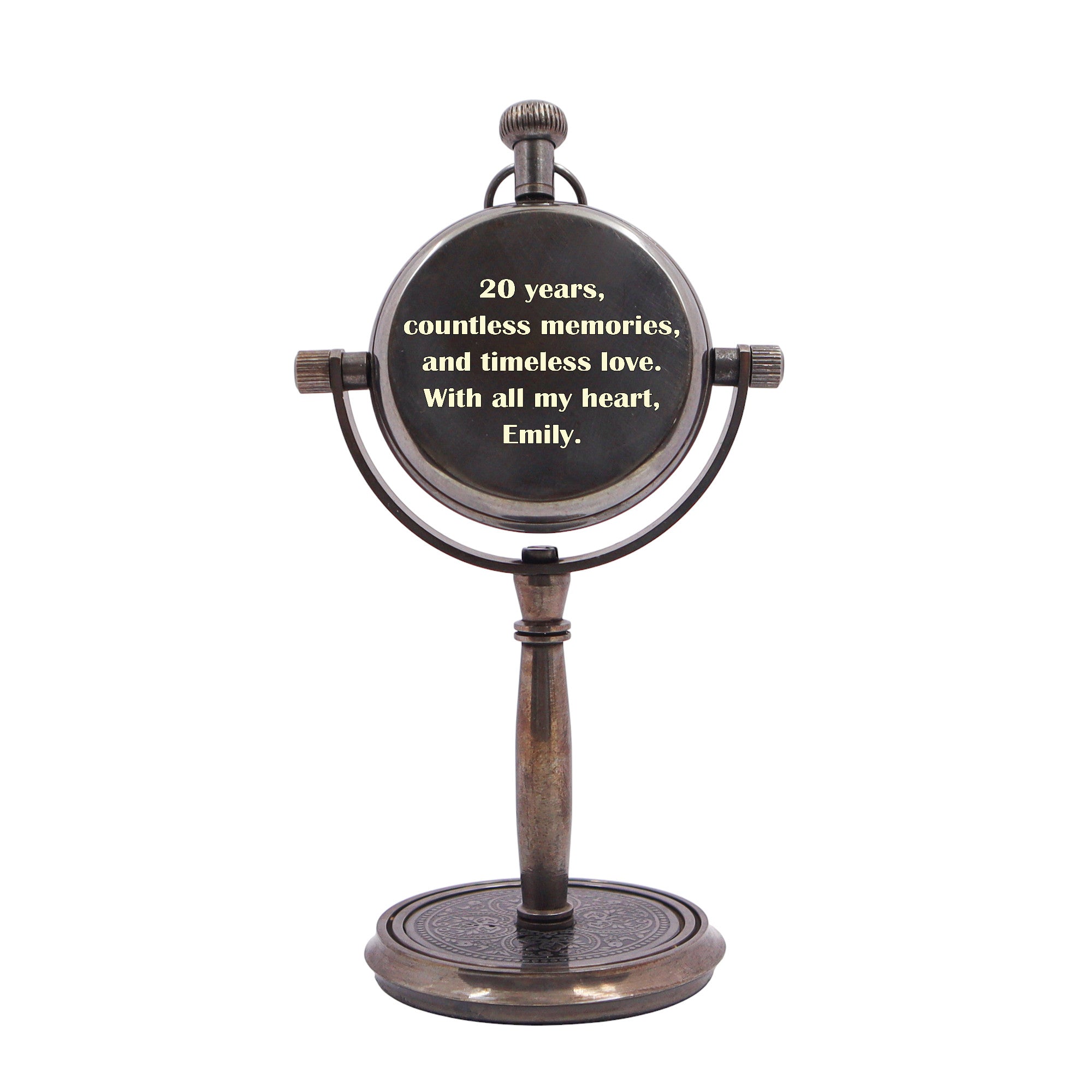 Personalised 20th Porcelain Anniversary Desk Clock