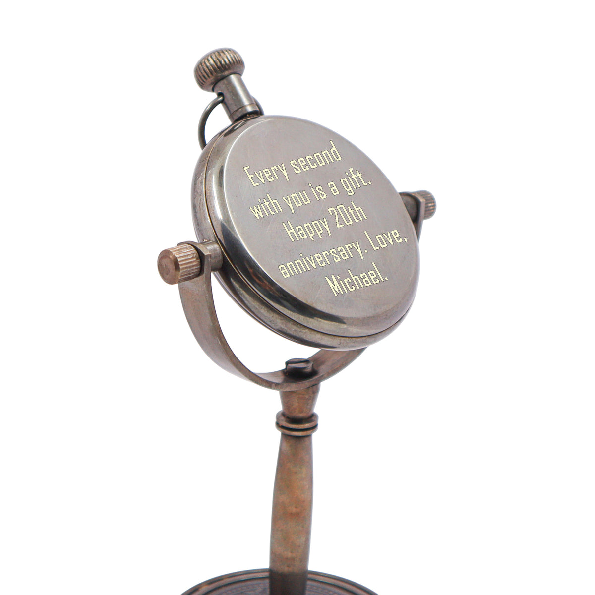 Personalised 20th Porcelain Anniversary Desk Clock