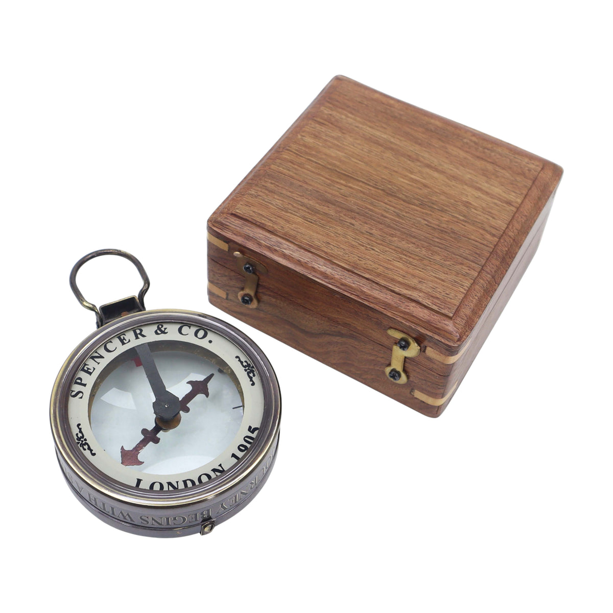 Personalised Gunmetal Map Reader Spencer Compass