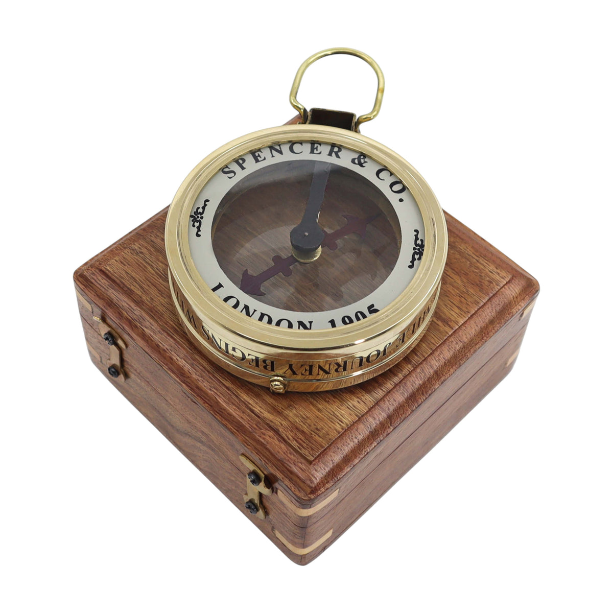 Personalised Brass Map Reader Spencer Compass