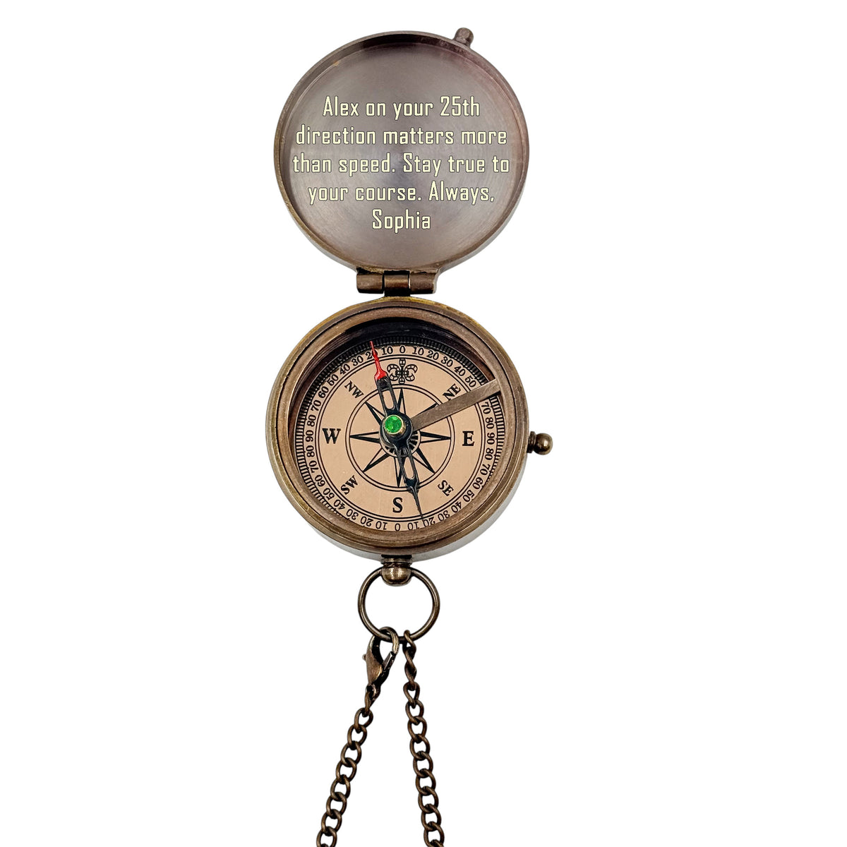 Personalised 25th Birthday Compass