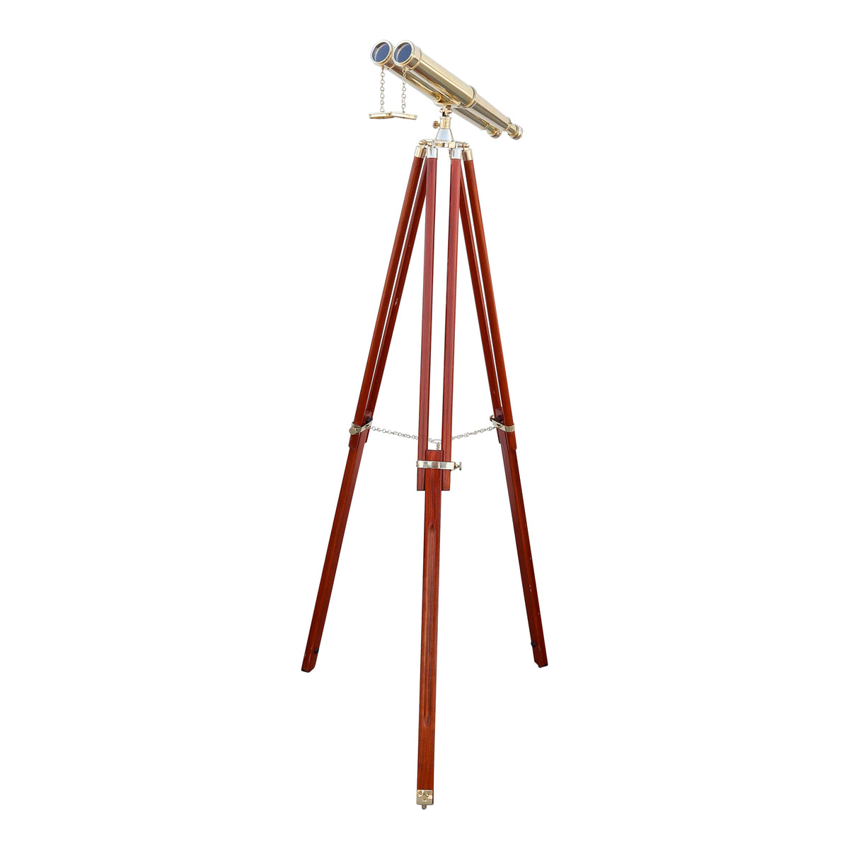 Personalised Double Barrel Telescope with Wooden Tripod