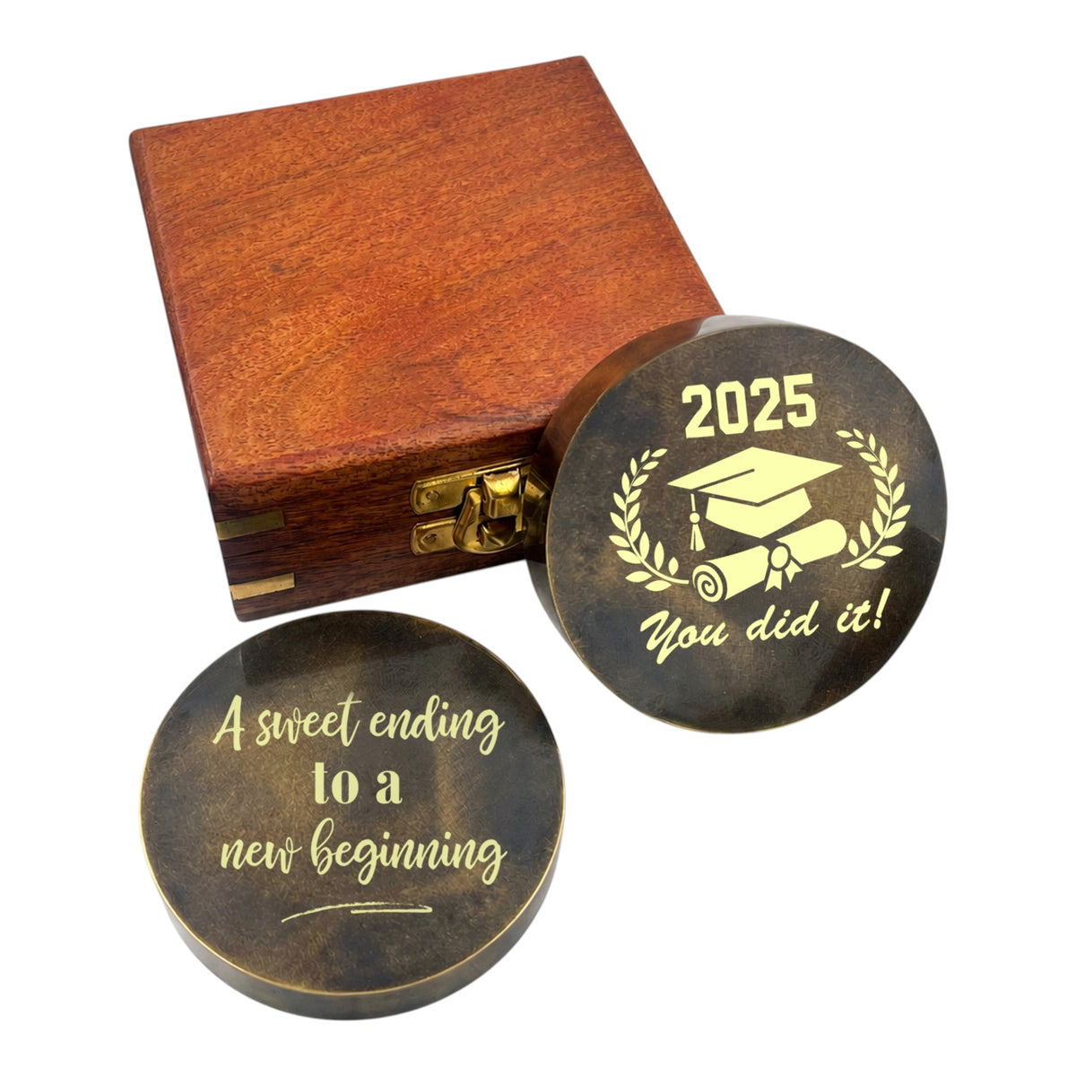 Personalised Gunmetal Signature Sundial Compass