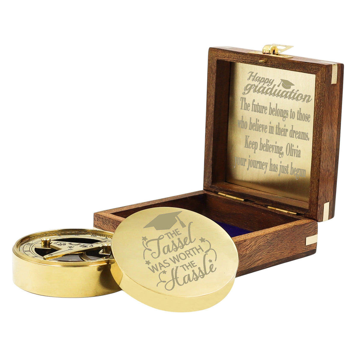 Personalised Brass Signature Sundial Compass