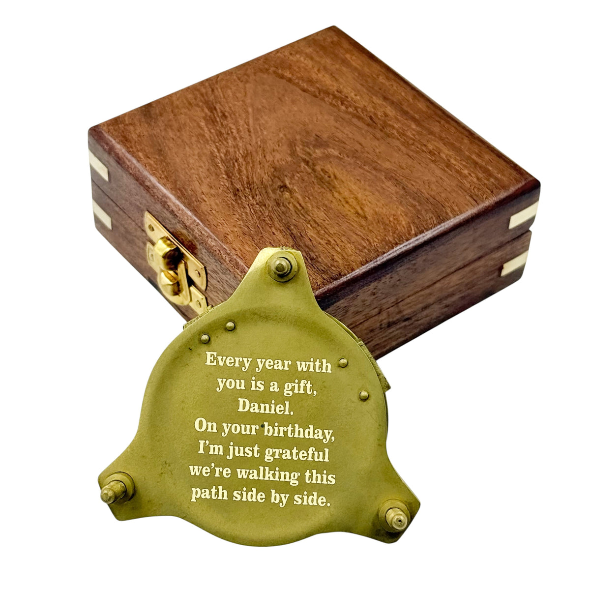 Personalised 3-inch Brass Sundial Compass