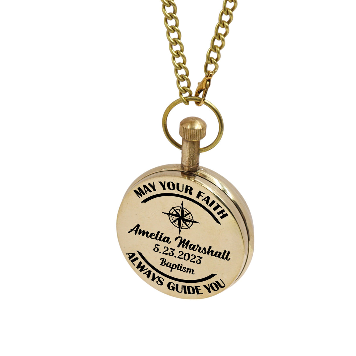 Custom Baptism Pocket Watch for Son, Grandson, Godson