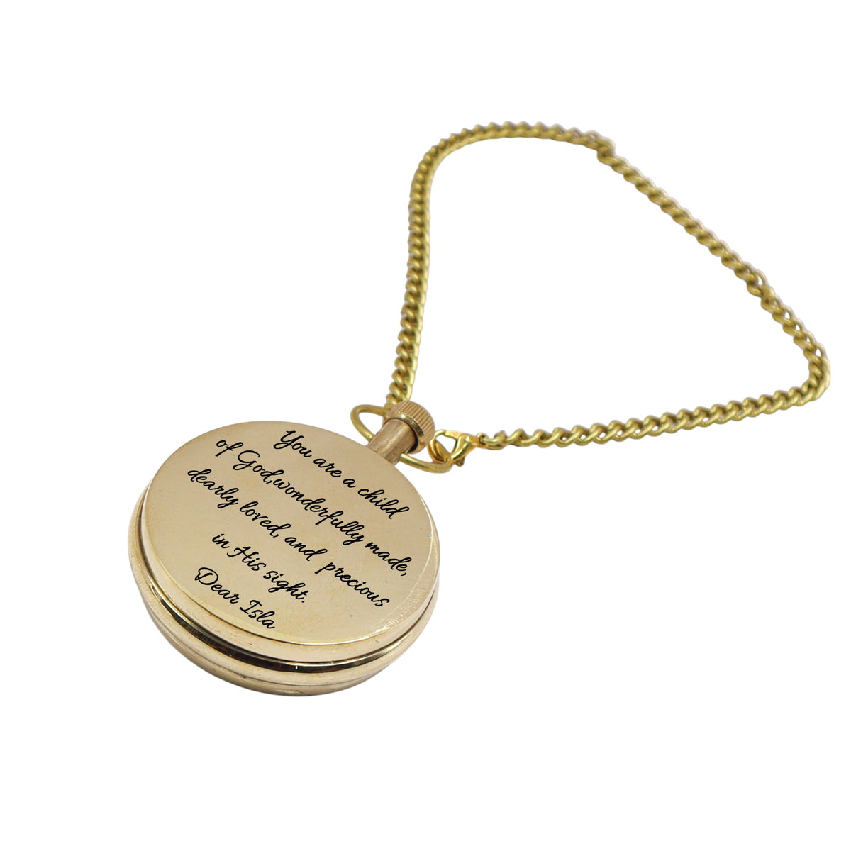 Custom Baptism Pocket Watch for Son, Grandson, Godson