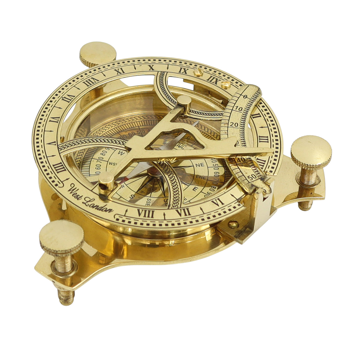 Personalised 4-Inch Brass Sundial Compass