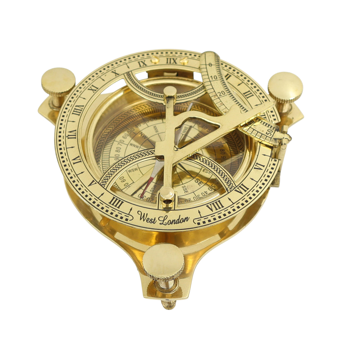 Personalised 4-Inch Brass Sundial Compass