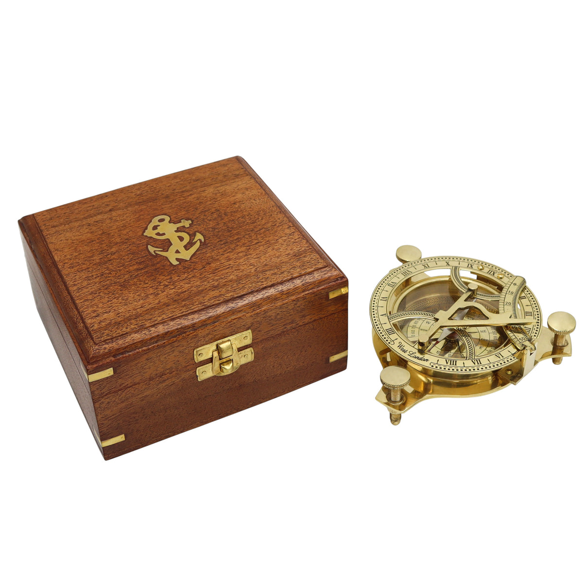 Personalised 4-Inch Brass Sundial Compass