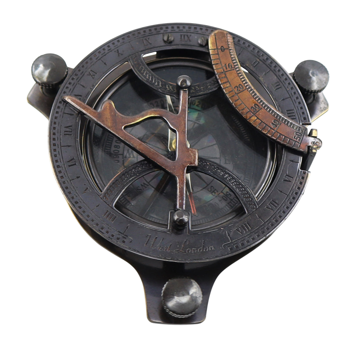 Personalised 4-Inch Gunmetal Sundial Compass