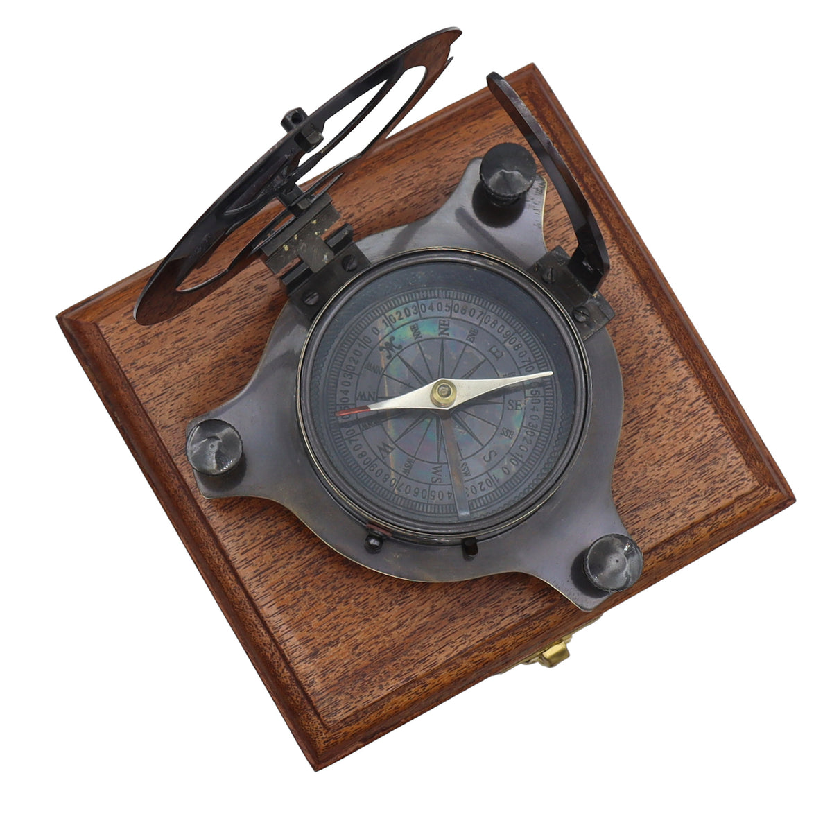 Personalised 4-Inch Gunmetal Sundial Compass