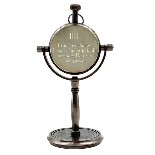 Custom 4th Silk Anniversary Table Clock