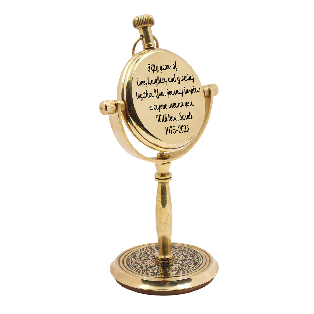 Personalised 50th Golden Anniversary Desk Clock