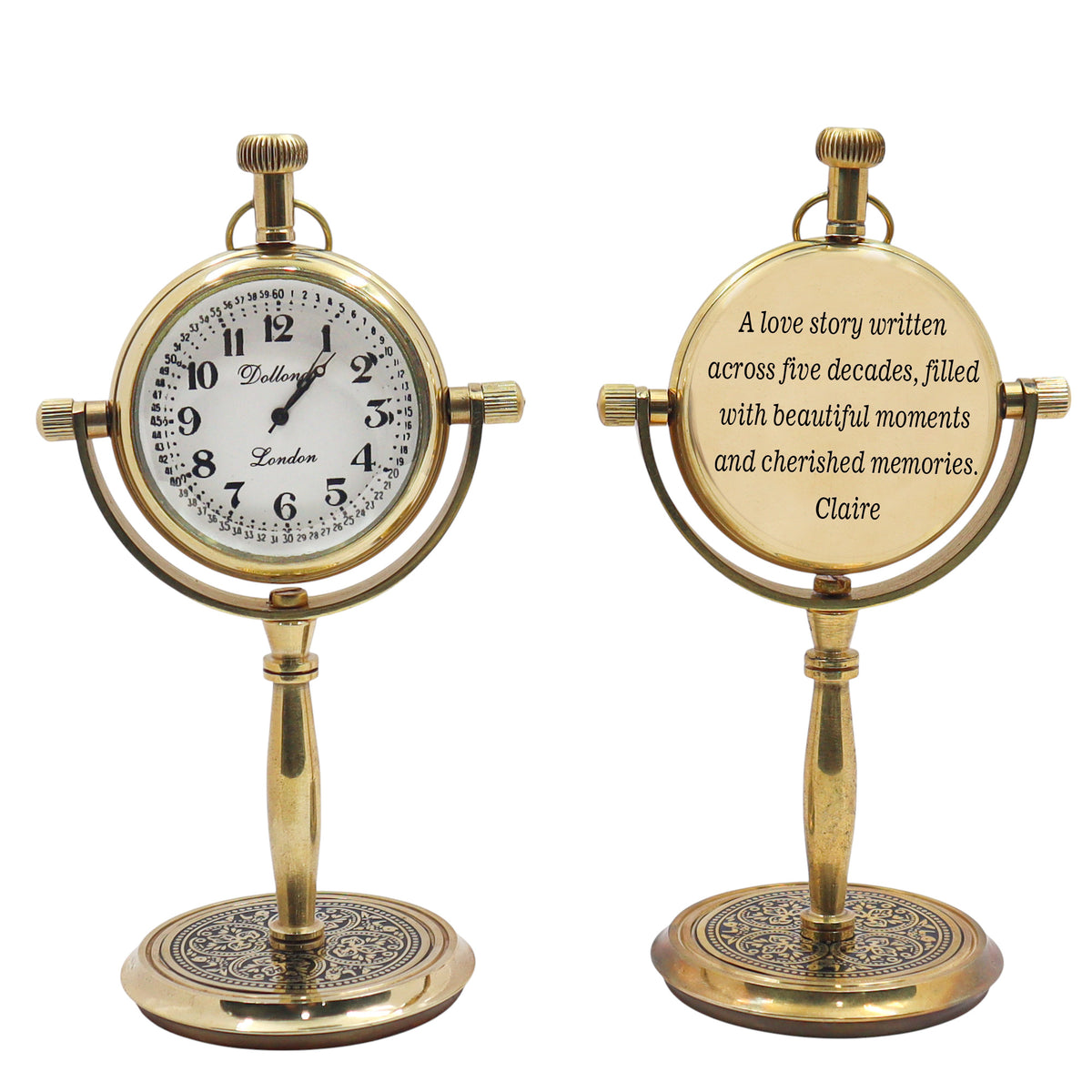 Personalised 50th Golden Anniversary Desk Clock