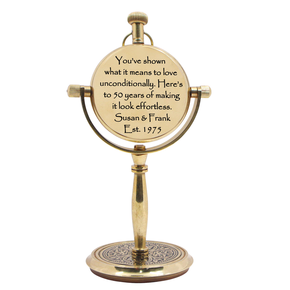 Personalised 50th Golden Anniversary Desk Clock