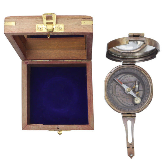 Personalised Brunton Compass with Wooden Box