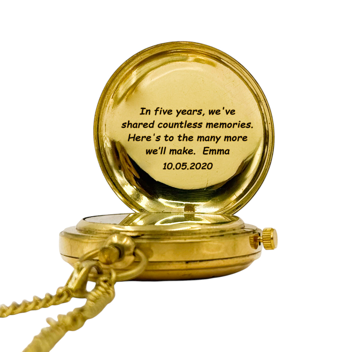 Personalised 5th Anniversary Pocket Watch
