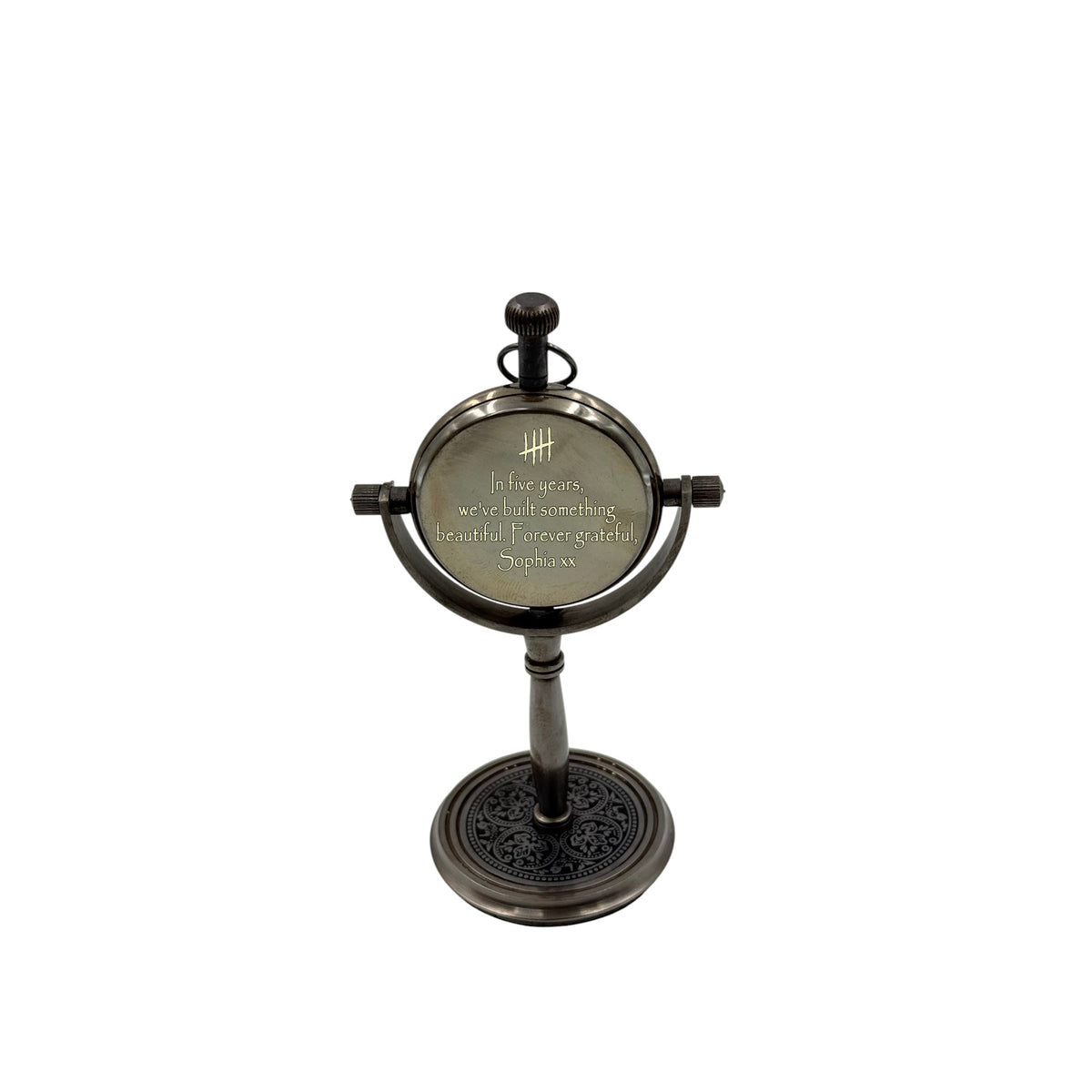 Personalised 5th Wood Anniversary Desk Clock