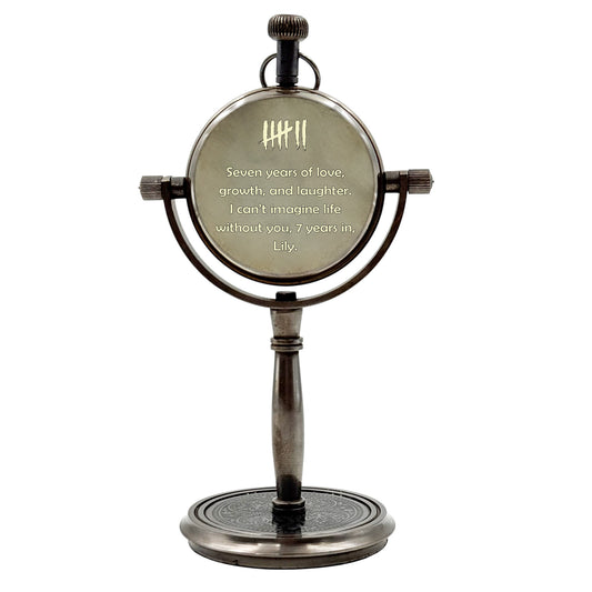 Personalised 7th Wool Anniversary Desk Clock