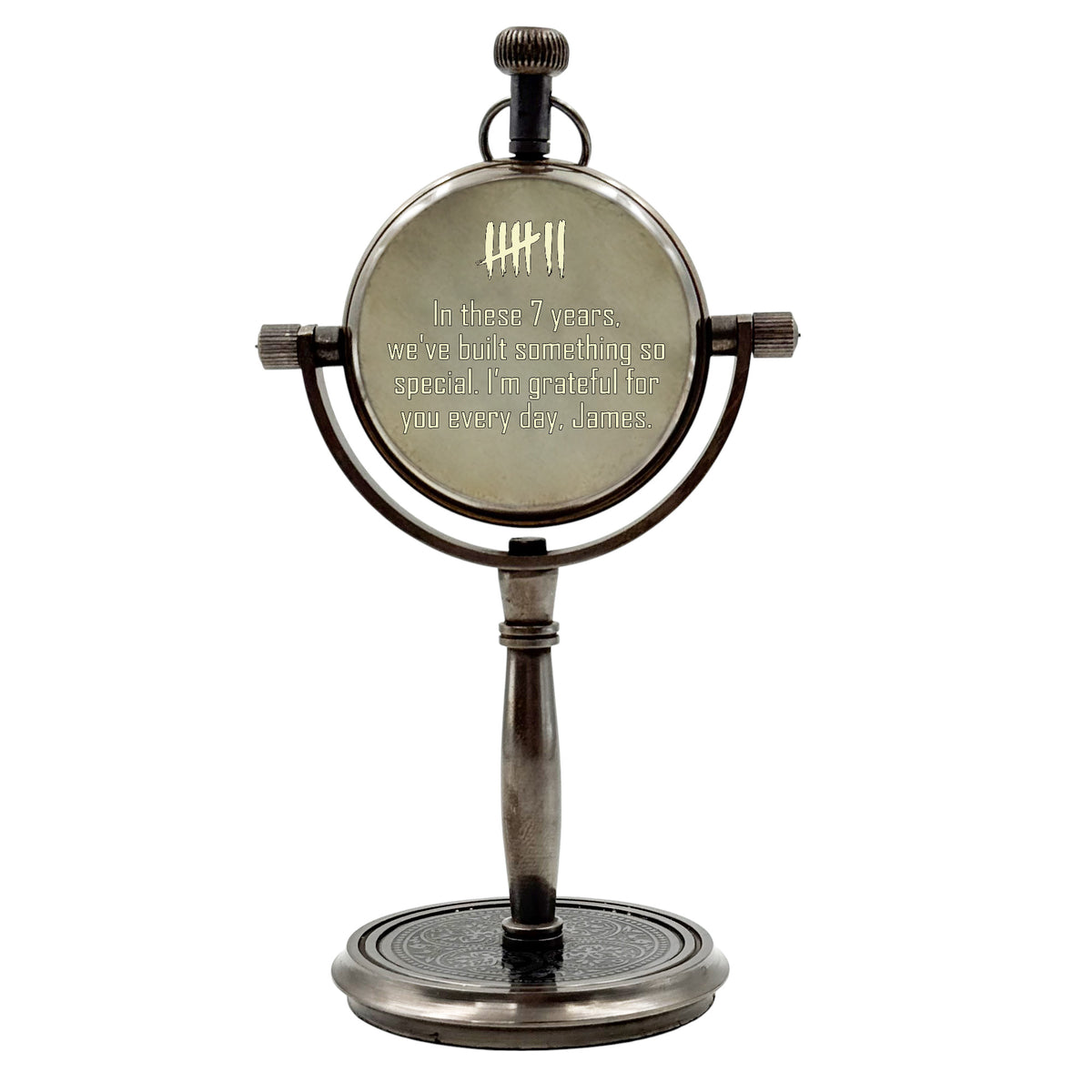 Personalised 7th Wool Anniversary Desk Clock