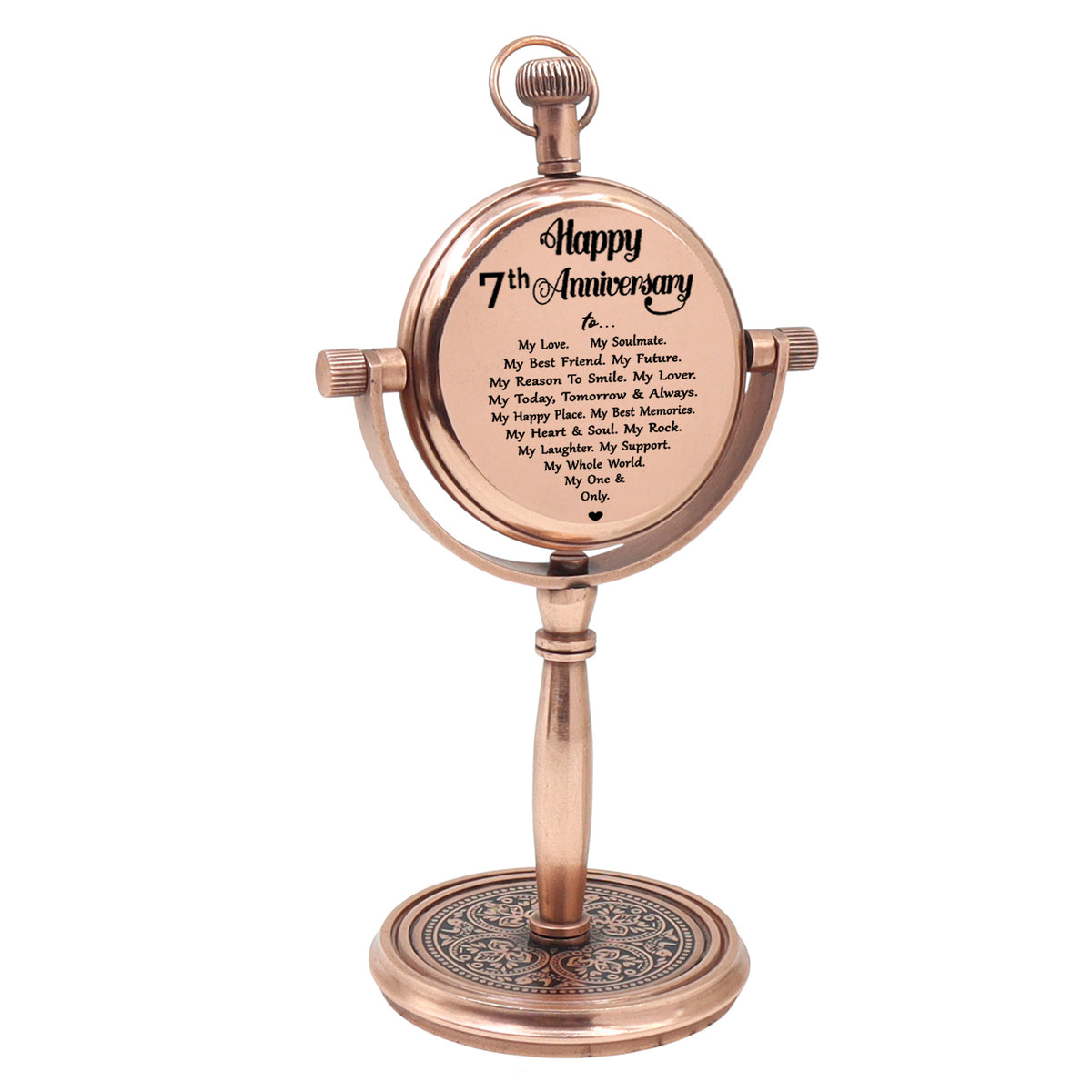 Personalised Copper Desk Clock