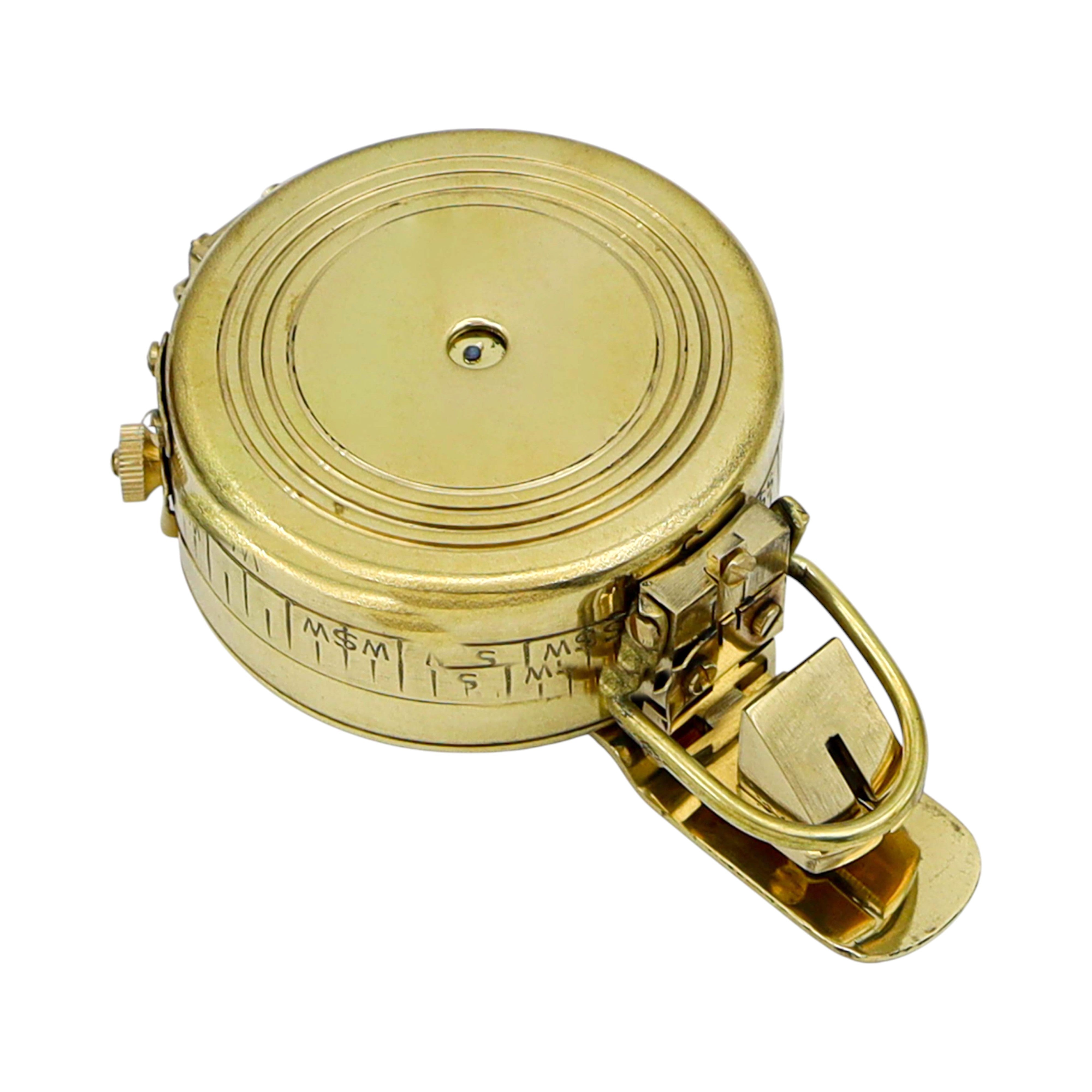 Personalised Brass Prismatic Marching Compass with Wooden Box