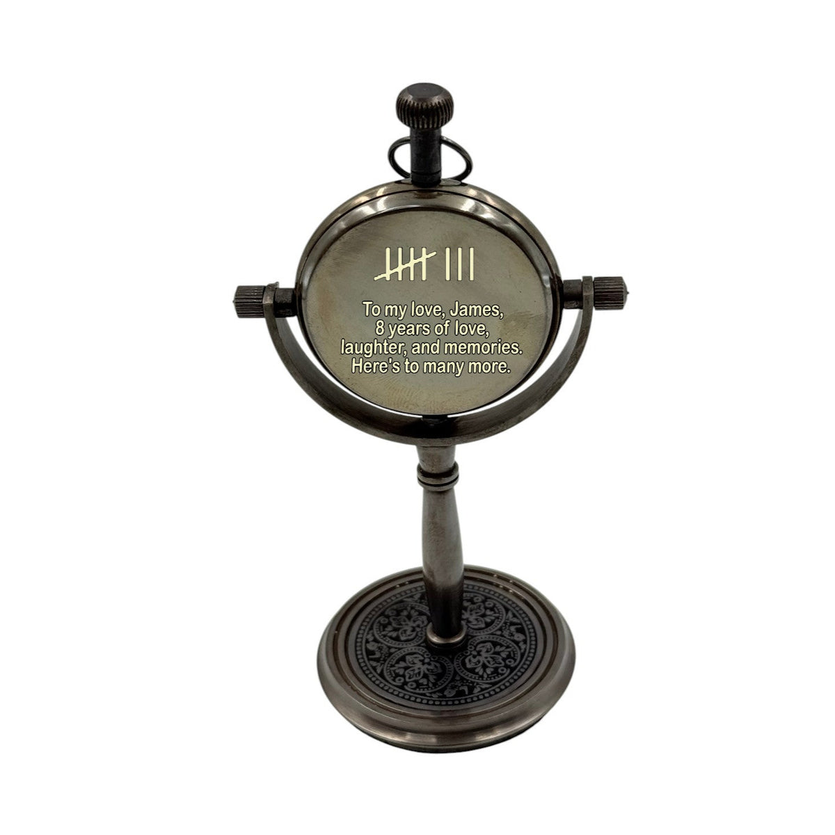 Personalised 8th Bronze Anniversary Desk Clock