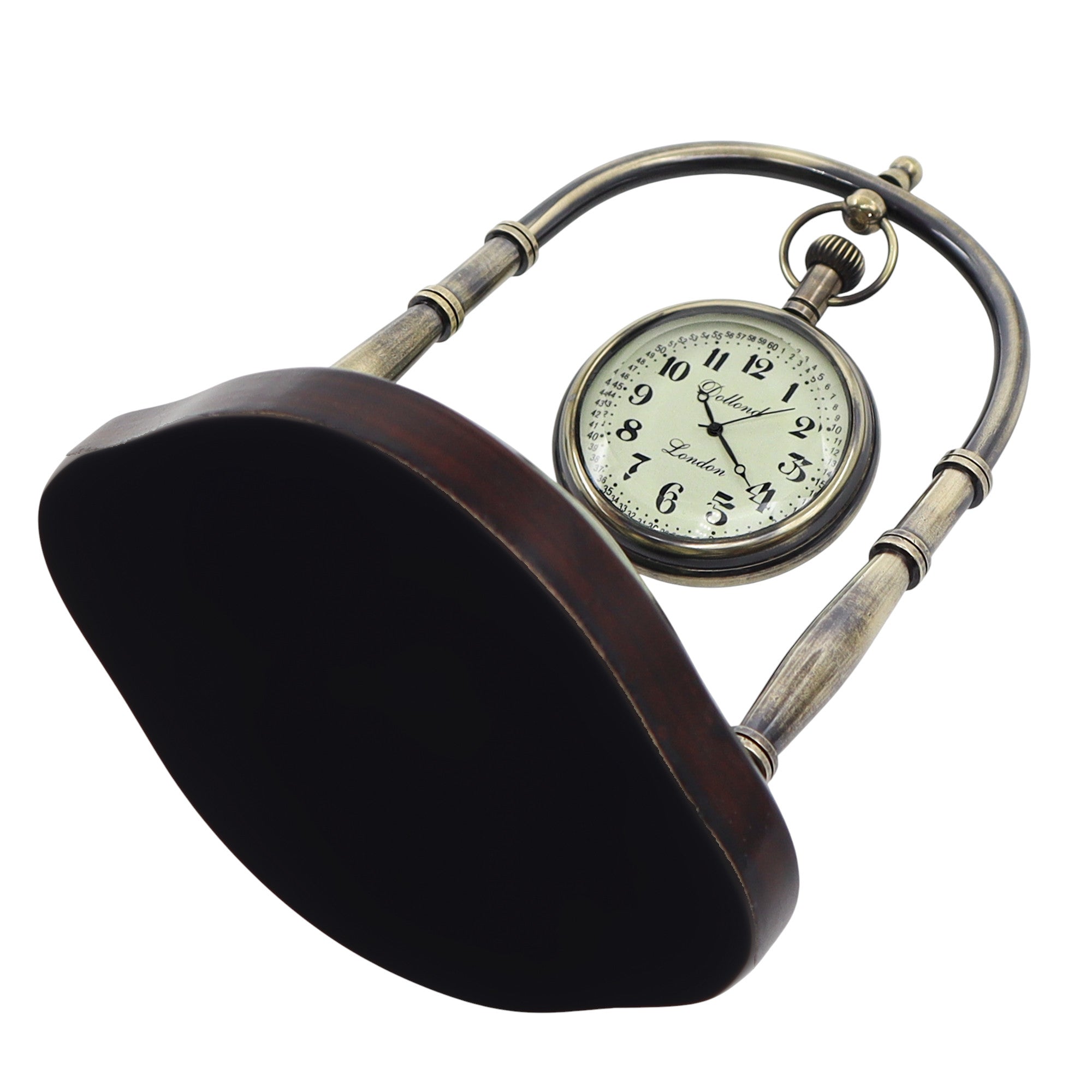 Personalised Gunmetal Desk Clock with Compass