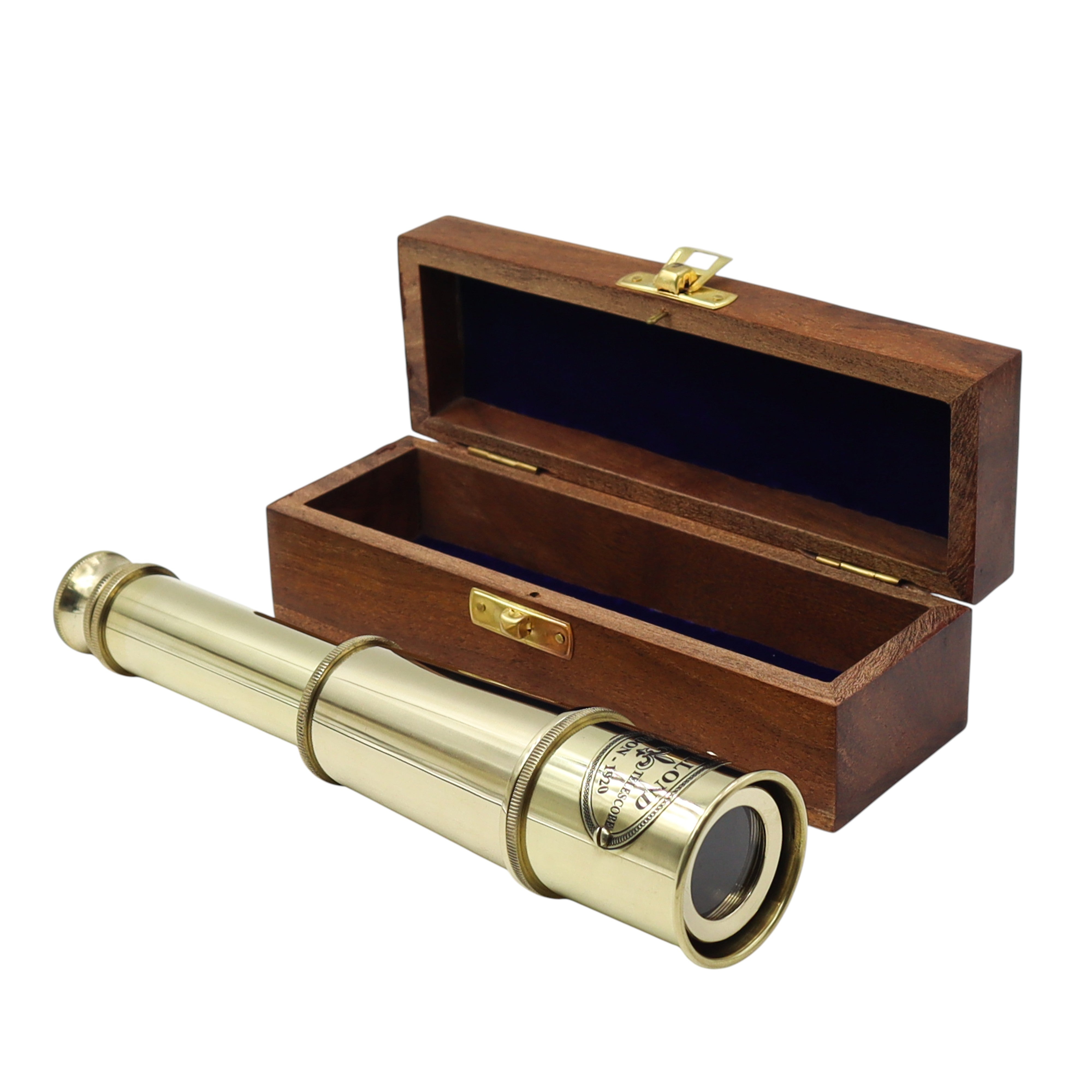 Personalised Brass Telescope with Box