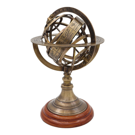 Customise 22 cm Armillary Globe with Wood Base