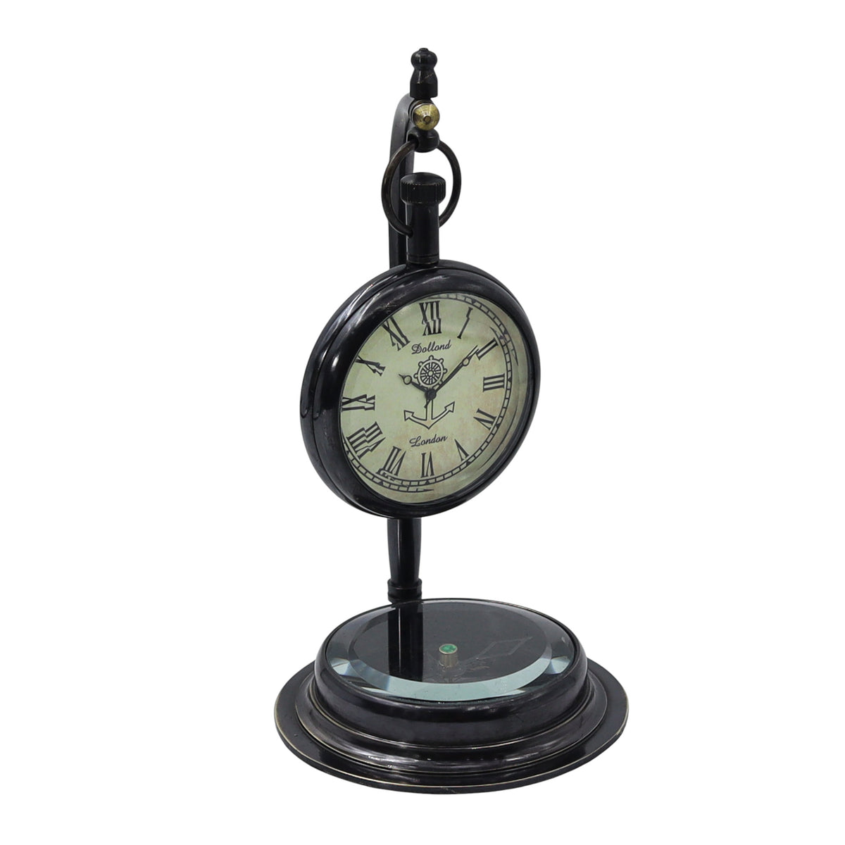 Personalised The Mariner Gunmetal Desk Clock with Compass