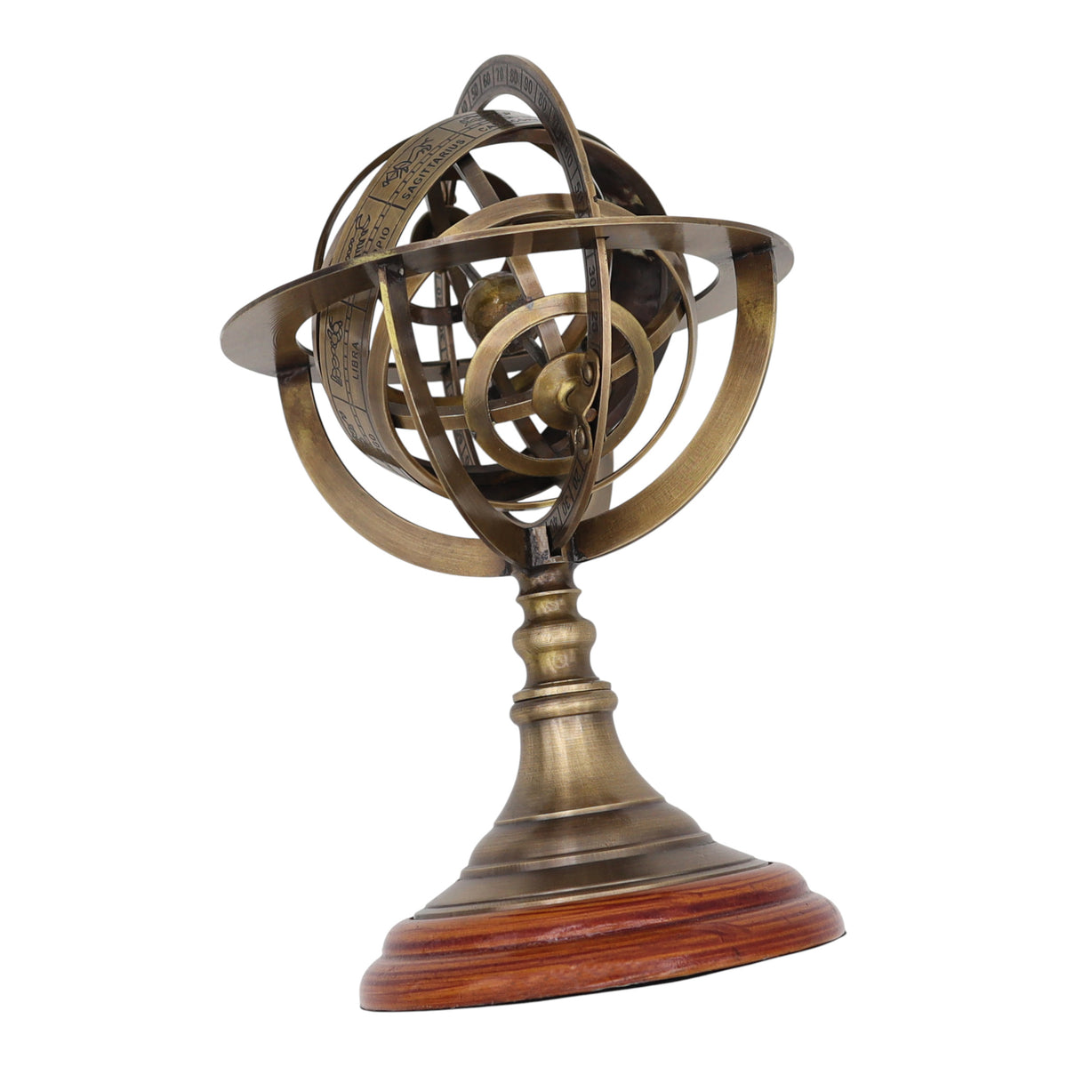 Customise 22 cm Armillary Globe with Wood Base