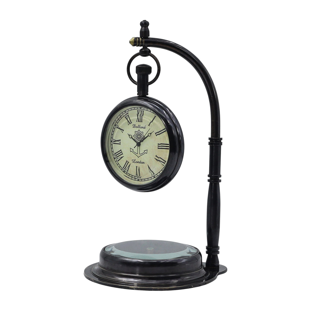 Personalised The Mariner Gunmetal Desk Clock with Compass