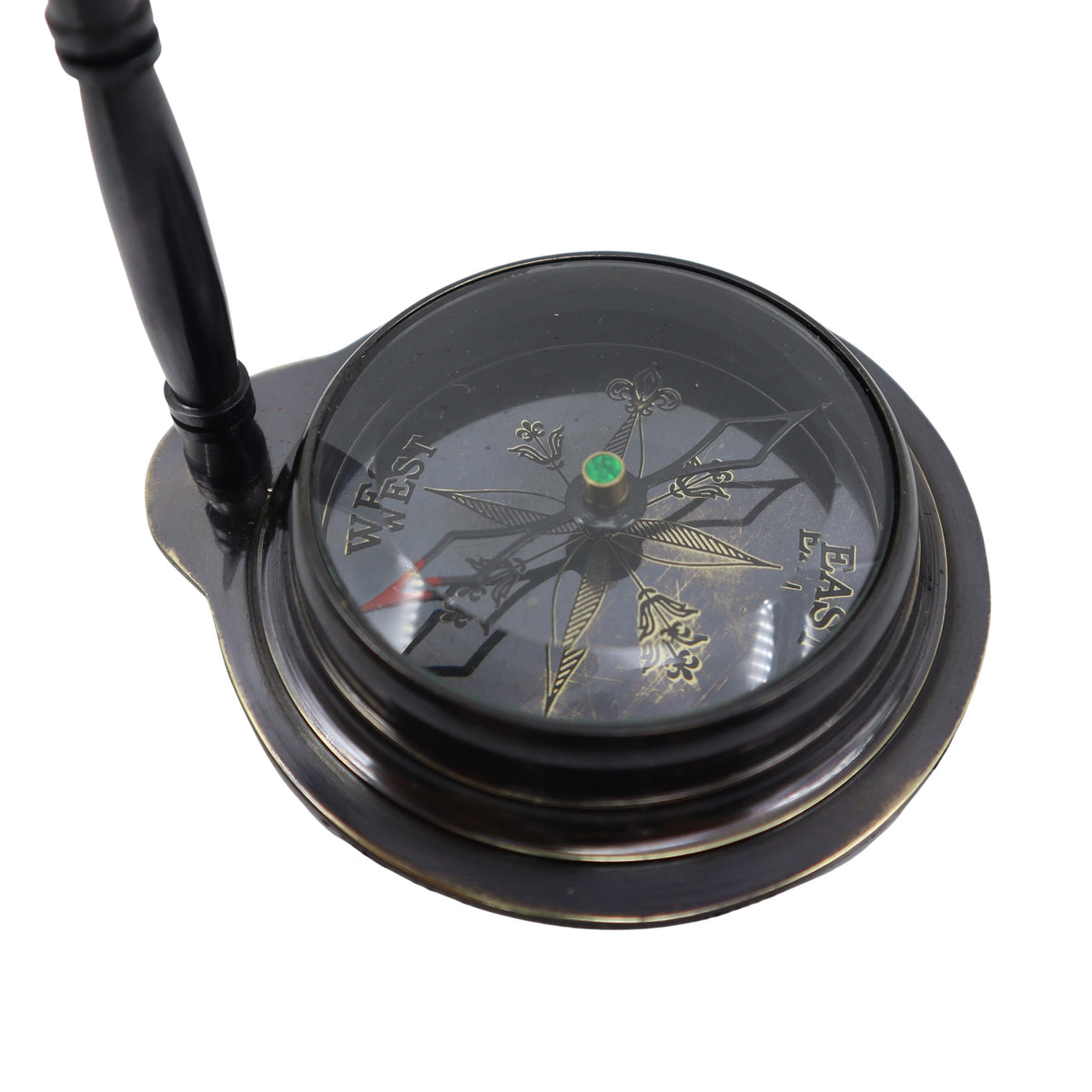 Personalised The Mariner Gunmetal Desk Clock with Compass