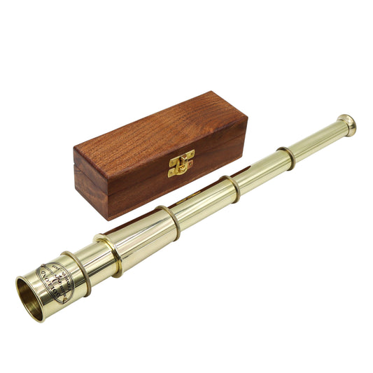 Personalised Brass Telescope with Box