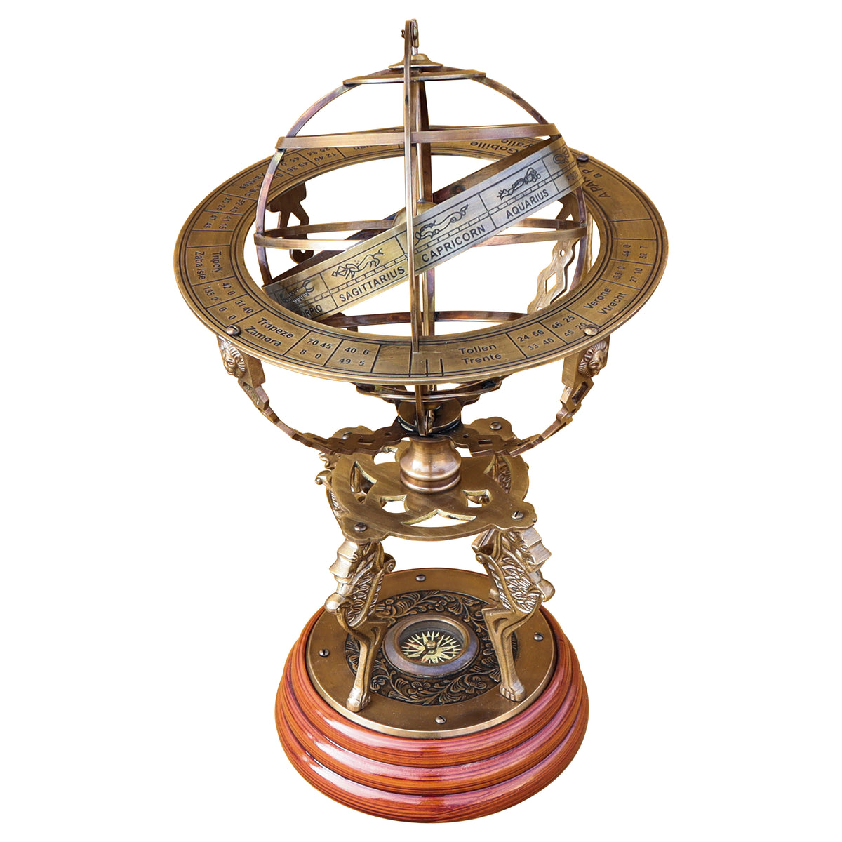 18” Armillary Sphere Celestial Globe with Compass