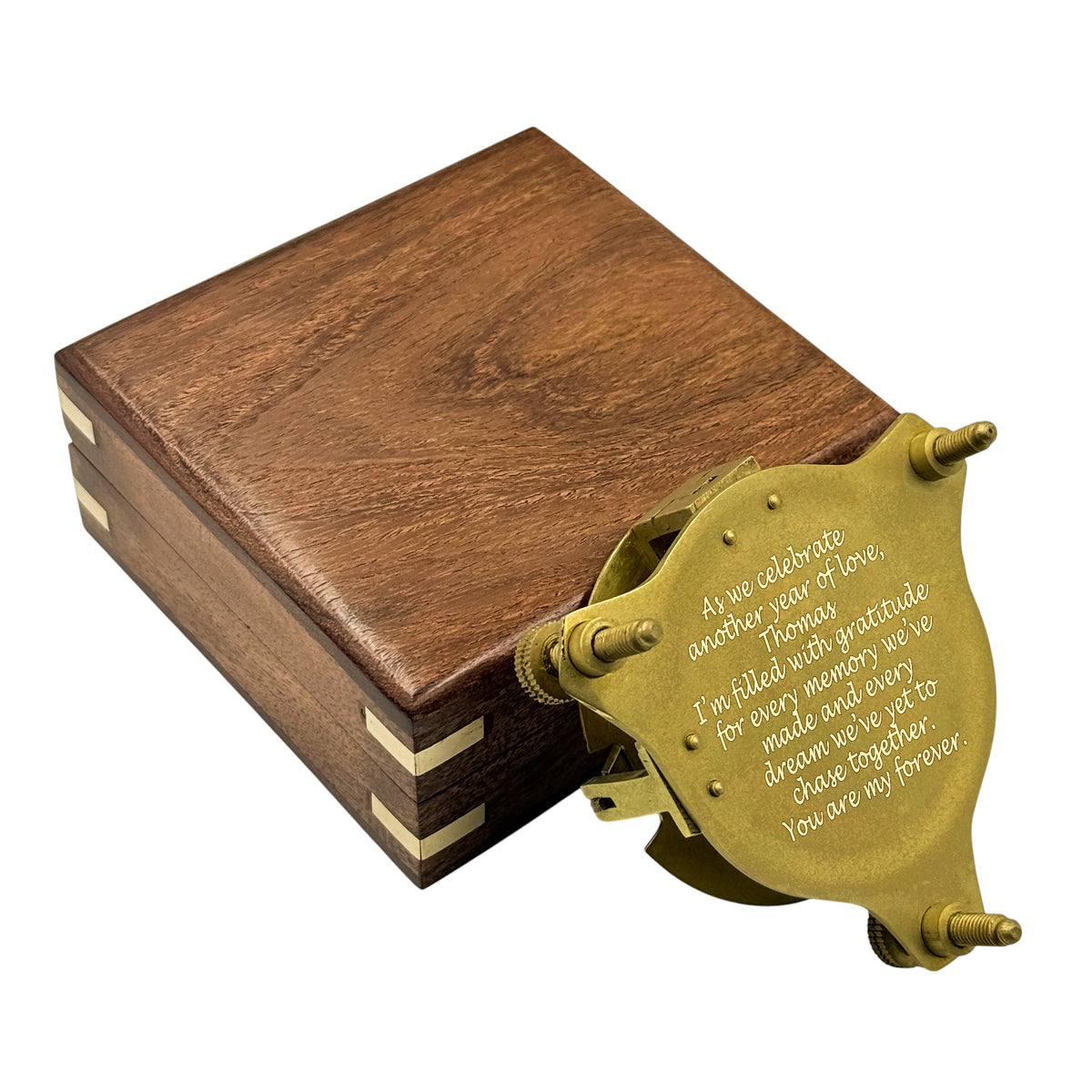 Personalised 3-Inch Adjustable Sundial Compass Anniversary Gift