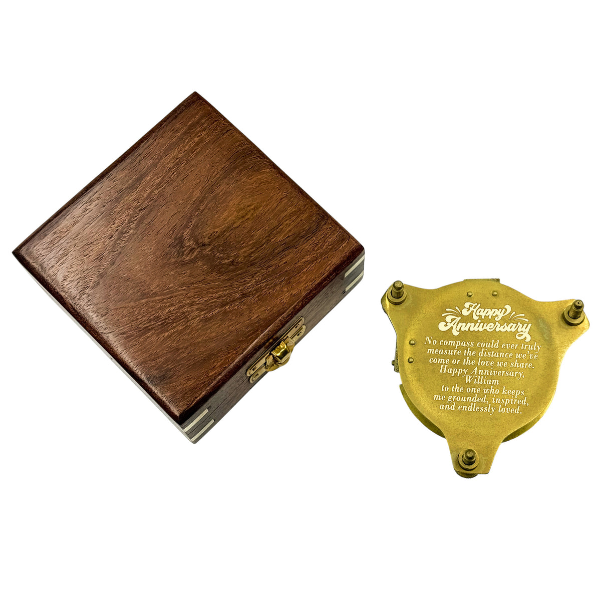 Personalised 3-Inch Adjustable Sundial Compass Anniversary Gift