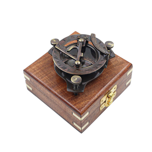 Personalised Legacy 3-Inch Gunmetal Sundial Compass