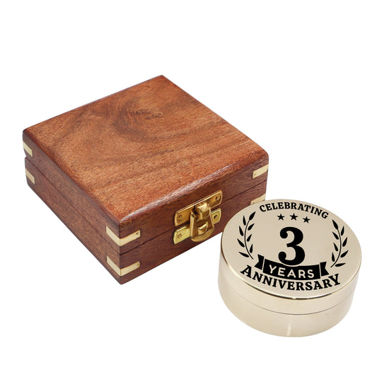 Personalised 3rd Anniversary Signature Sundial Compass