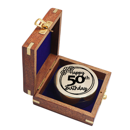 Personalised 50th Birthday Signature Sundial Compass