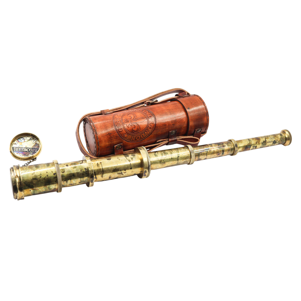 Brass Handheld Antique Finish Telescope with Leather Case