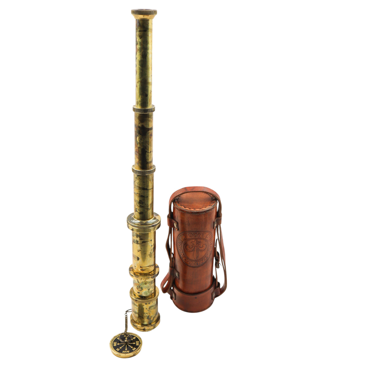 Brass Handheld Antique Finish Telescope with Leather Case