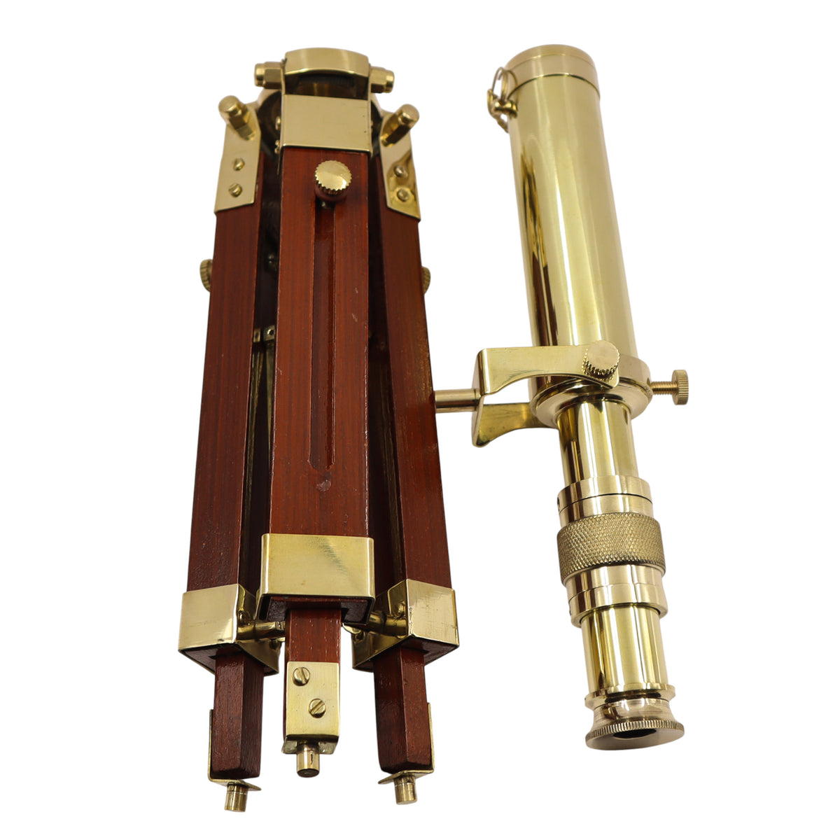 Personalised Brass Telescope with Wooden Tripod Stand