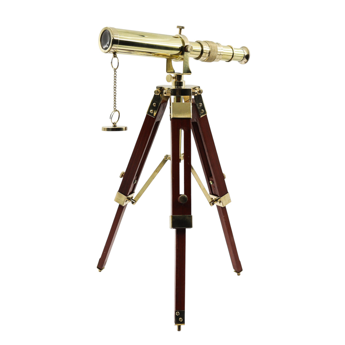 Personalised Brass Telescope with Wooden Tripod Stand