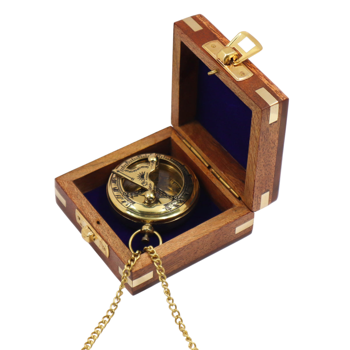 Personalised 2-Inch Sundial Compass for 5th Wood Anniversary Gift