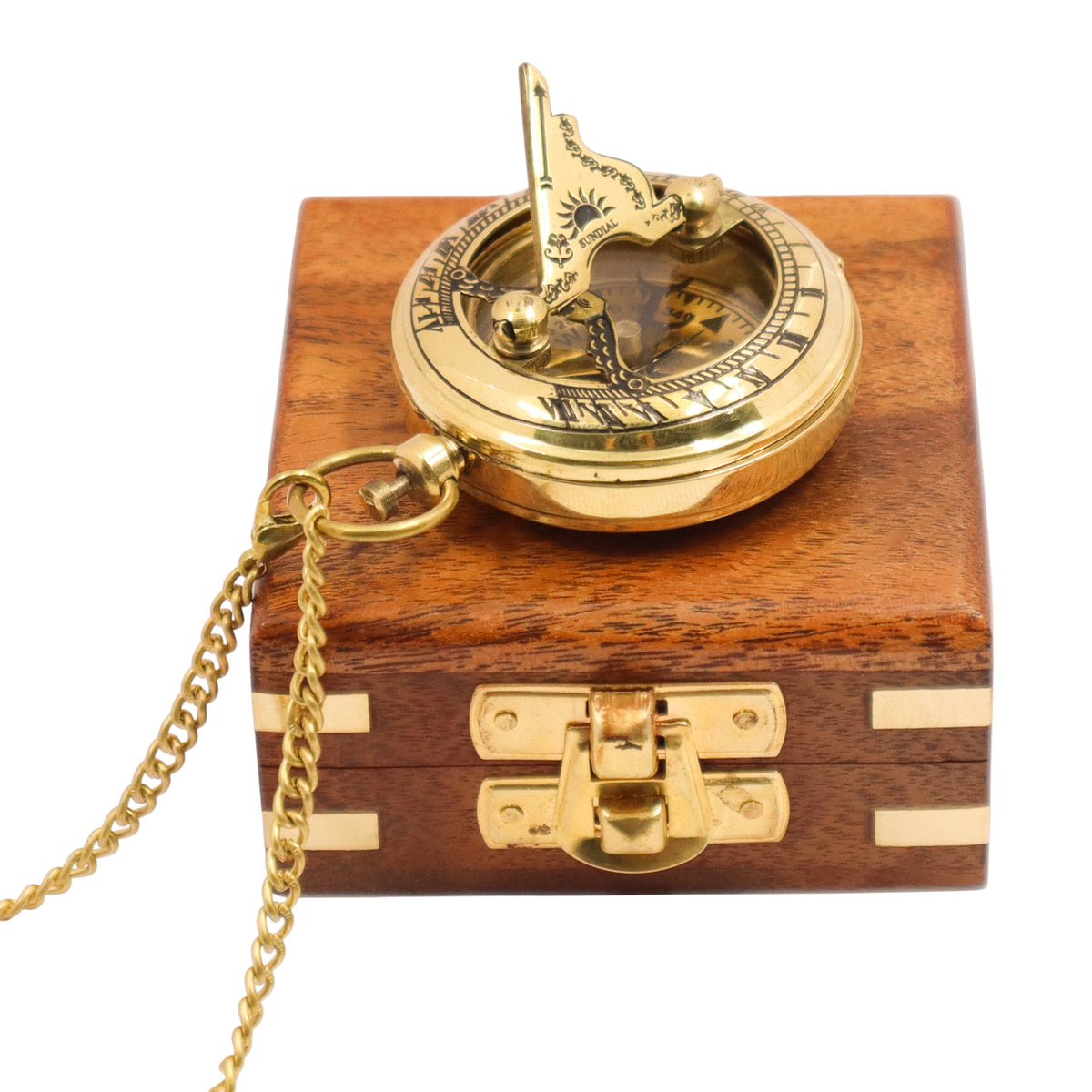 Personalised 2-Inch Brass Sundial Compass