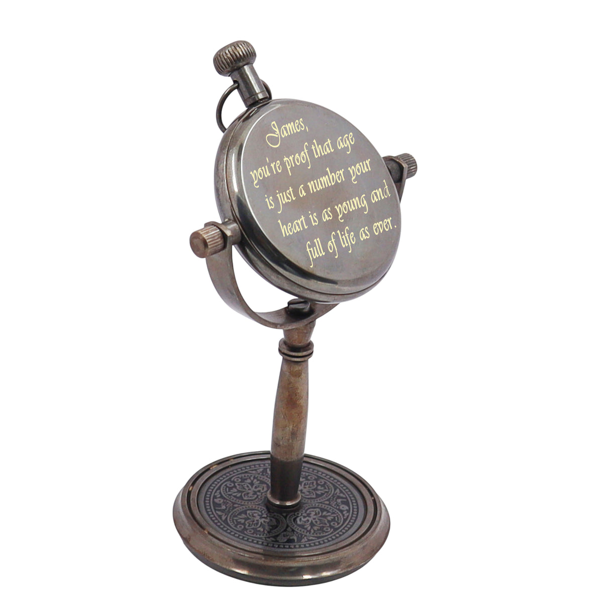 Personalised Bronze Desk Clock